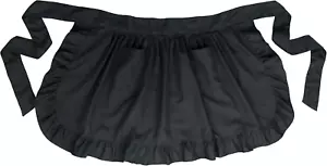 Womens Waist Apron with Pockets Retro Kitchen Cleaning Ruffles Half Apron - Picture 1 of 1