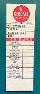 KENDALL OIL CHANGE - VINTAGE ORIGINAL DECAL STICKER-CAR MAINTENANCE-RESTORATION - Picture 1 of 2