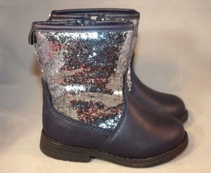 NEW Toddler Girls Carters "Mara" navy blue glitter sparkle casual boots  - Picture 1 of 3