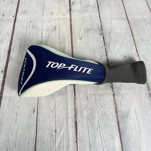 Top Flite Headcover Driver Head Cover Blue White Gray Teal Piping - Picture 1 of 8