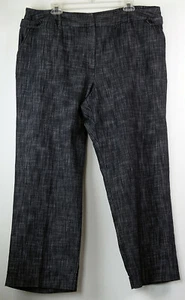 Larry Levine Stretch Gray & Black Blended Color Cotton Blend Trouser Pants 20W - Picture 1 of 2