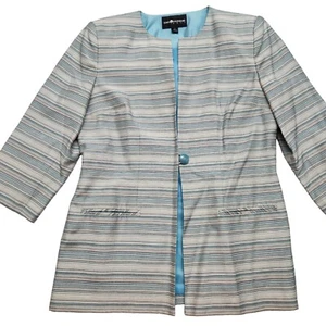 Sag Harbor Blue Striped Single Button Suit Jacket Size 12 - Picture 1 of 8