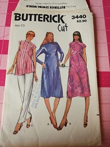 Vintage Butterick 3440 Muster Umstand Cheongsam Kleid Tunika Oberteil Größe 10 GESCHNITTEN - Bild 1 von 6