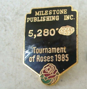 MILESTONE PUBLISHING INC. ~ 5,280~ TOURNAMENT OF ROSES 1985 ~ TIE-TAC PIN - Picture 1 of 4
