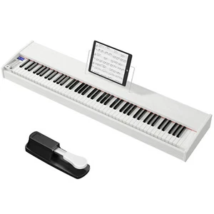 88-Key Full Size Digital Piano Weighted Keyboard w/ Sustain Pedal White - Picture 1 of 10
