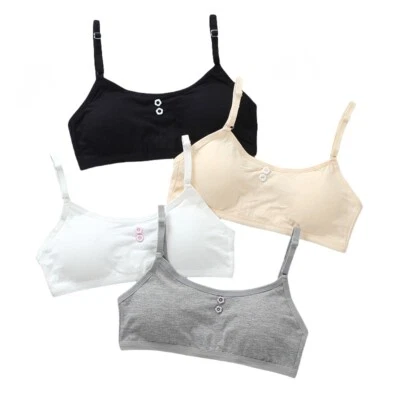 4 Pack Girls Bra Tops Padded Crop Tops 12-16 Years Sports Bras Training Bras - Image 1 of 4