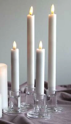 LED Kerzen weiß flackernde Flamme 3D-Optik 6/18h Timer bis 25cm Höhe Wachs - Bild 1 von 4