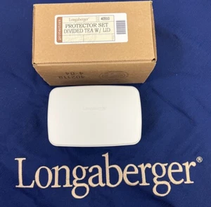 Longaberger 2-Way DIVIDED LIDDED TEA Basket Protector NEW in Original Box 40910 - Imagen 1 de 5