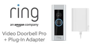 Ring Video Doorbell Pro 1080p HD Video + Plug-in Adapt + 2nd Gen Chime - Refurb - Picture 1 of 7