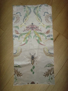 BUTTERFLY  MOTH BEE BEIGE  MULTI PRINT   Velvet Fabric Remnant   22cm x 45cm - Picture 1 of 1