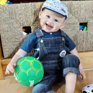 Reborn Baby Doll 30" Painted Cute Toddler Boy White Hair Cloth Body Handmade Toy - Picture 1 of 8