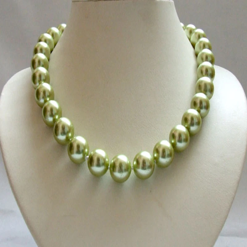 Genuino Mar del Sur Madreperla Collar 14mm Concha Redonda Joyería Suministro Foto 1 de 4