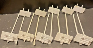 WHITE METAL PEG BOARD HOOKS 6 INCH LOT OF 10 w/ATTACHED BACKPLATES - Picture 1 of 3