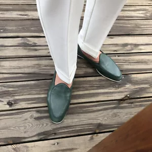 Belgian Style British Mens Real Suede Leather Slip on Loafers Formal Shoes Party - Picture 1 of 27