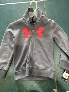 Sudadera con capucha Under Armor Youth Pitch gris con cremallera K20 - Imagen 1 de 2