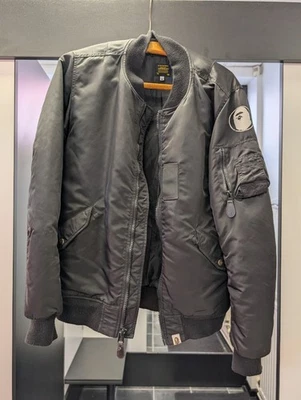 A Bathing Ape Dev-Ops-Proper Uniform Black Bomber Jacket Size M Medium- Used - Image 1 of 4