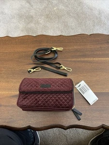 NWT Vera Bradley RFID All In One Crossbody Chocolate Raisin Quilted Org. 88.00 - Picture 1 of 11