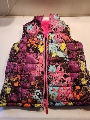 Nike Girls Puffer Jacket Vest XL Reversible Multicolored Pockets Zip Up  - Image 1 of 4