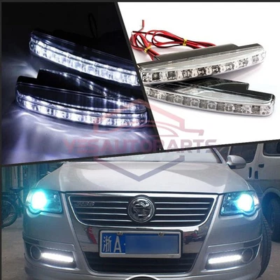 1 par de luces de circulación diurna DRL luz diurna 8 LED euro luces antiniebla luces de día Foto 1 de 4