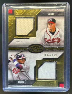 2025 Topps Tier One Andruw Jones Chipper Dual Player Relics #14/199 Braves - Image 1 of 2