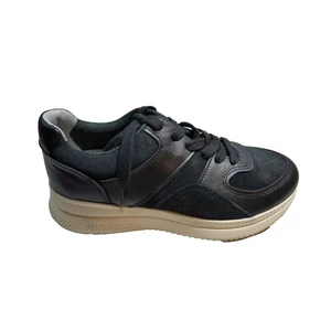 O by Everlane Black The Trainer LaceUp Leather Sneakers Women's Sz 7 Men's 5 NEW - Picture 1 of 12