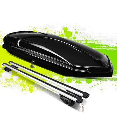 Porta-bagagens 67" L montagem no teto caixa de viagem com barra transversal universal de alumínio - Imagem 1 de 4