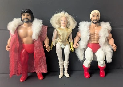 Remco AWA Tag Team Jimmy Garvin Steve Regal & Precious Figures With Outfits 1985 - Image 1 of 4
