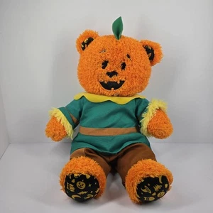 2021 Build a Bear Workshop Halloween Pumpkin Plush Scarecrow Lights Up Complete - Picture 1 of 8