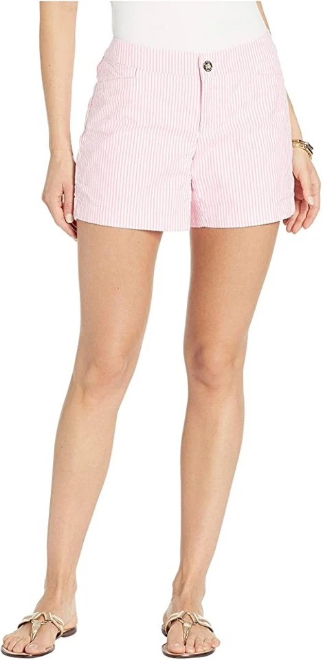 NUEVO Pantalones Cortos Lilly Pulitzer Seersucker Kelly 2 Rosa Tropics Nuevos con Etiquetas $78 Foto 1 de 1
