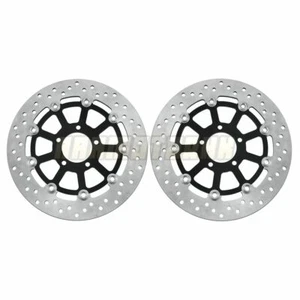 Front Brake Disc Pair For Suzuki GSXR1000 2001-2002 Brake Rotors Black - Picture 1 of 6