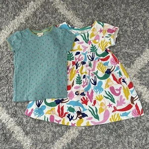 Mini Boden Woodland Floral Short Sleeve T-Shirt and Mermaid Pockets Dress 4-5 Y - Picture 1 of 14