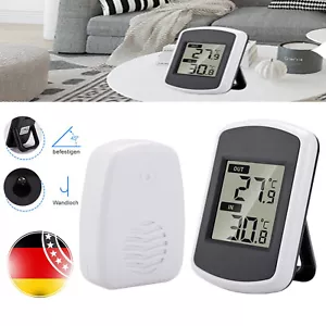Digital Wetterstation Innen Außen Thermometer Wireless Funk mit Außenfühler DE - Bild 1 von 12