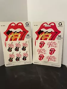Rolling Stones 1983 rote Zunge Lippen & Gitarre - 2 Packungen mit 36 Aufklebern NEU - Bild 1 von 6