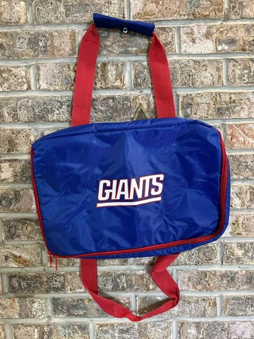 Vintage NFL NY Giants Carry Cooler Bag With Straps 12”x16” Blue Red & White Cover