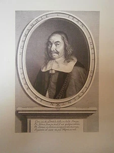 Planche gravure portrait de Jean Loret 1658 Par robert Nanteuil - Picture 1 of 1