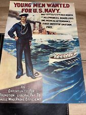 Young Men Wanted for US Navy Recruitment Poster RAD 73713