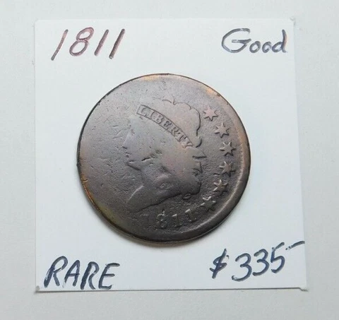 SCARCE 1811 U.S. CLASSIC LARGE CENT KEY DATE - BOLD DATE & LIBERTY! Cover