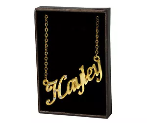 Collana con nome "HAYLEY" - placcata oro 18 ct - fidanzamento gioielli personalizzati regali - Foto 1 di 3