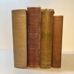 Menge 4 Vintage Hardcover Brauntöne Bücher für Inszenierung Requisiten Dekor Bibliothek - Bild 1 von 19