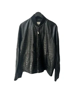 HERMES 1/1 CROCODILE/LEATHER JACKET: BLACK SIZE EURO 52 FITS US XL - Picture 1 of 7