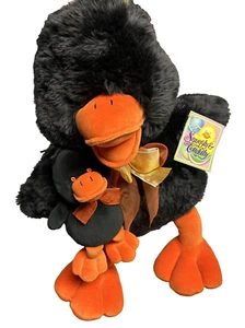 DanDee schwarz orange Ente hält Ente Plüsch Ostern Stofftier selten Rarität Dan Dee - Bild 1 von 9