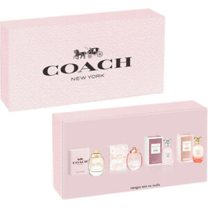 Coach New York Deluxe 4 piece 0.15oz Eau de Parfum Miniature Womens Set open box