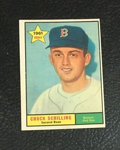 1961 Topps #499 Chuck Schilling Crease Free  EX+