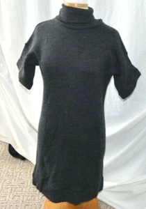 Max Azria grau Rollkragen 100 % Wolle Kurzarm Pullover Kleid Größe XS EUC - Bild 1 von 3