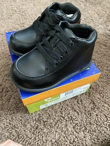 Smart Step Toddler Boy Girl Unisex Sneakers Shoes BLACK LEATHER Casual 5 M NEW - Picture 1 of 7