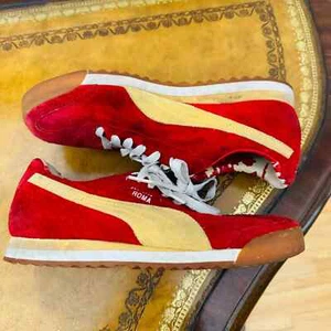 PUMA Roma Classic Gum Suede Leather Retro Red Sneakers VTG 1960s Womens Sz 6.5 - Picture 1 of 10