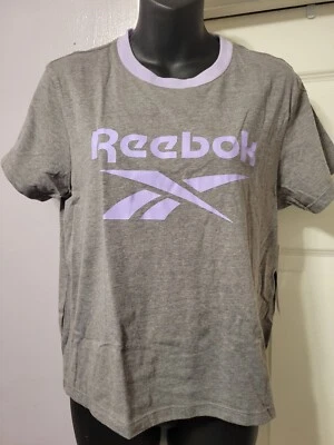 Camiseta Reebok, Gris con Lavanda, Nueva con Etiquetas, Talla M Foto 1 de 4