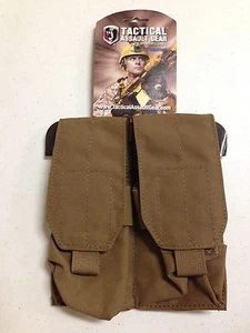 TACTICAL ASSAULT GEAR TAG COYOTE BROWN DOUBLE MAG POUCH 2 PER POUCH HOLDS 4 NEW - Picture 1 of 8