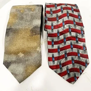 J. Ferrar Mens Set of Two 100% Silk Ties Made in Italy - Picture 1 of 6