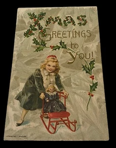 AK Antik 1909 Weihnachten verschickt 1910 Richmond, Virginia Mädchen, Baby Xmas - Bild 1 von 10